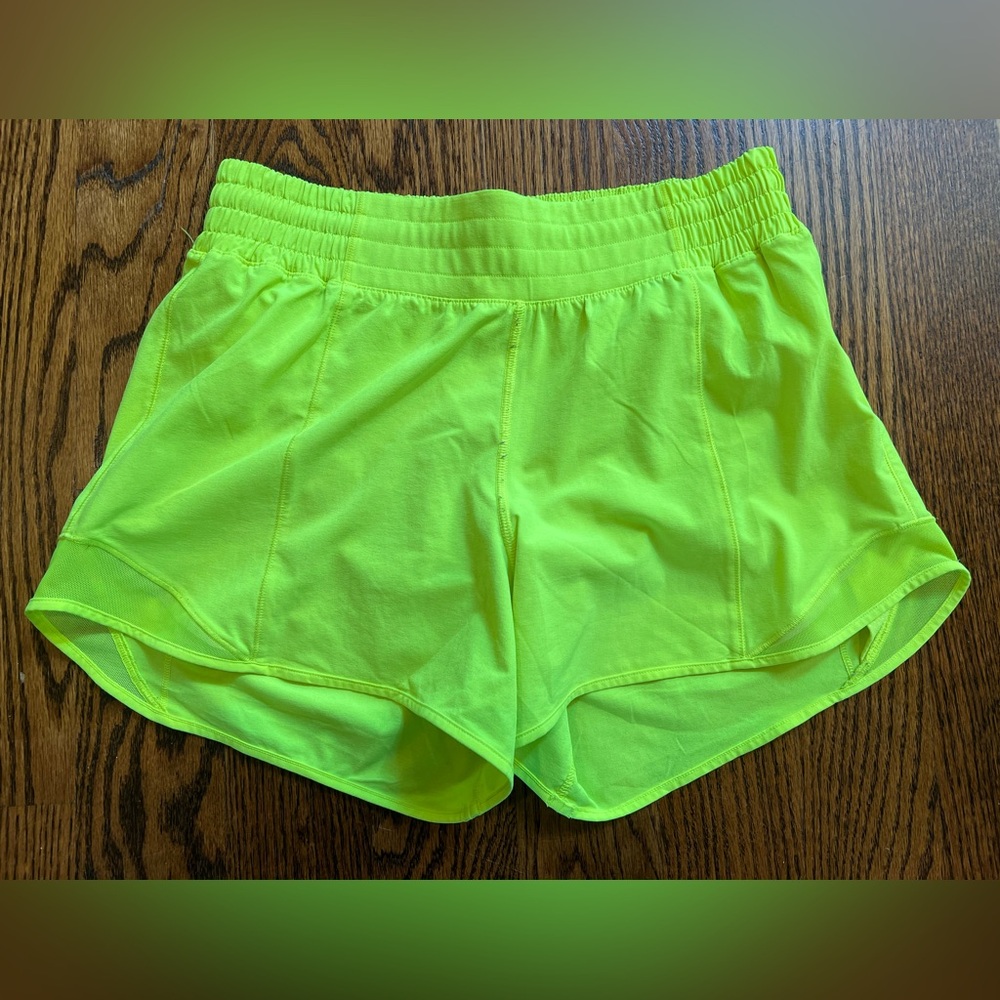 Lululemon Neon Yellow Athletic Shorts. Size 6 Tall. Great condition